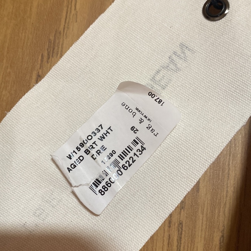 Rag & Bone Carpenter Aged Bright White Dre Jean Size 29 - Picture 10 of 12